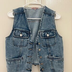 Denim Button-Up Vest